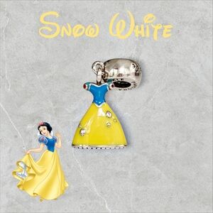 925 Sterling Silver Snow White Dress Dangle Charm